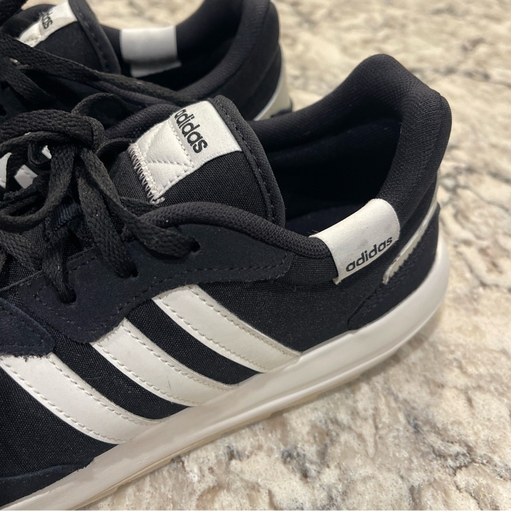 Adidas Retrorun Womens Sneakers Black White Retro Running Shoes EH1859 Size 9.5 - Picture 12 of 15